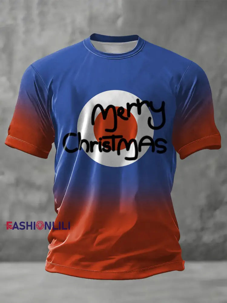 Men’s UK Mod Music Lover Christmas Printed T-shirt As picture / S