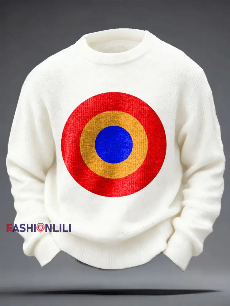 Men’s UK Mod Music Lover Moon Printed Tops White / S