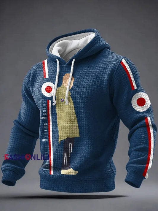 Men’s UK Mod Music Lover Printed Hoodie Blue / S