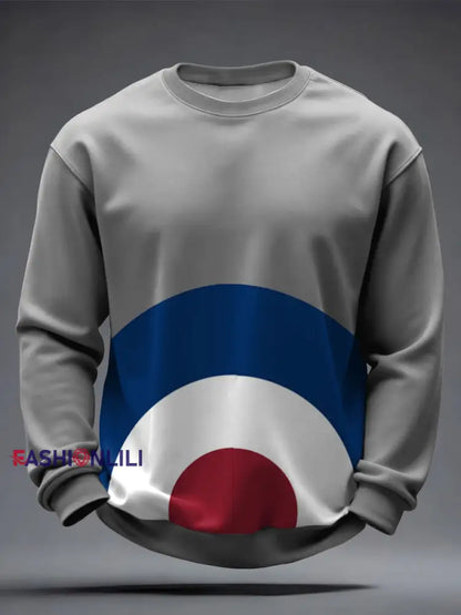 Men’s UK Mods Music Lover Printed Sweatshirt Light Gray / S