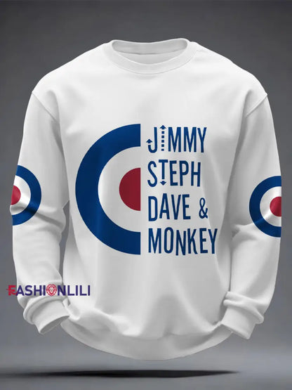 Men’s UK Mods Music Lover Printed Sweatshirt White / S