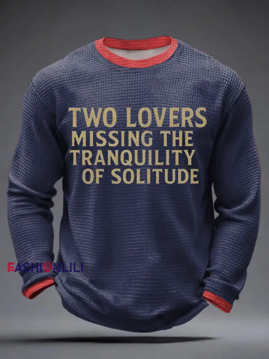 Men’s UK Mods Music Lover Waffle Long Sleeve T-Shirt Navy Blue / S