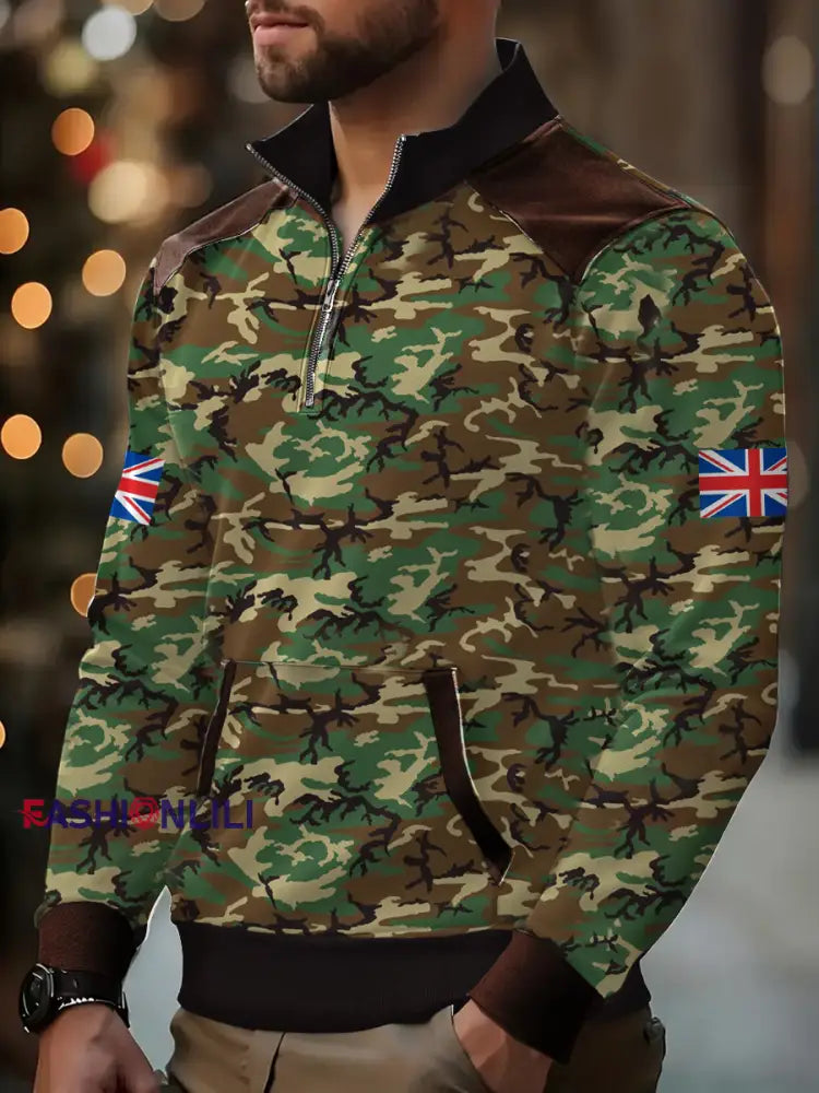 Men’s UK MTP Camouflage Remembrance Day Printed Sweatshirt Camouflage / S
