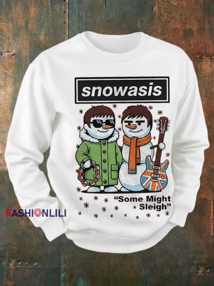 Men’s UK Music Lover Funny Christmas Printed Sweatshirt White / S