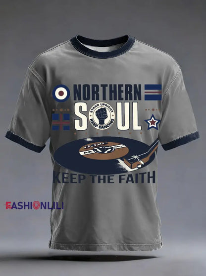 Men’s UK Music Northern Soul Lover short sleeves t-shirt Gray / S