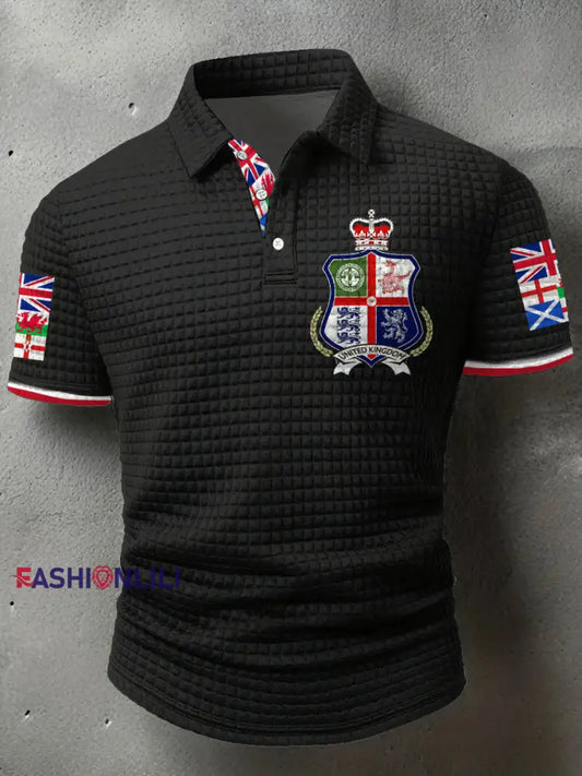 Men’s UK Scotland England Northern Ireland Wales Flag Art Printed Casual Tops Black / S