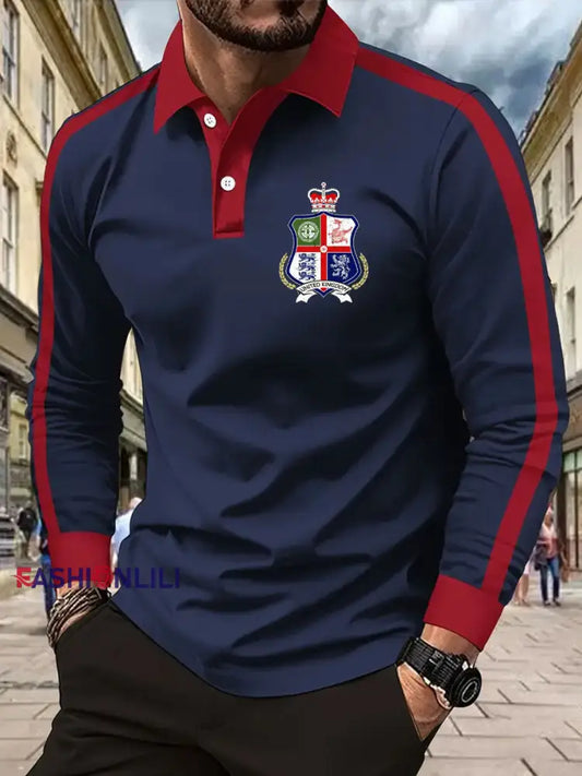 Men’s UK Scotland England Northern Ireland Wales Flag Art Printed Casual Tops Navy Blue / S
