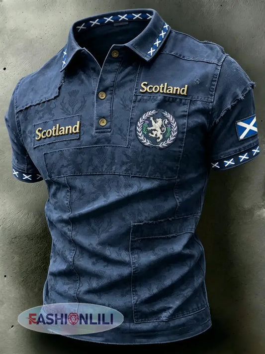 Men’s UK Scotland Football Lover 2026 Printed T-shirt - Blue / S