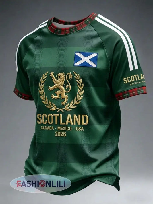 Men’s UK Scotland Football Lover 2026 Printed T-shirt - Green / S