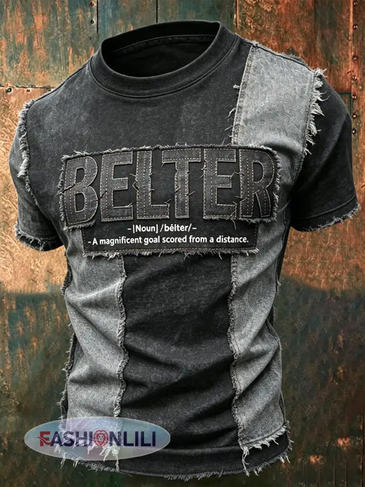 Men’s UK Scotland Football Lover BELTER Printed T-shirt - Black / S