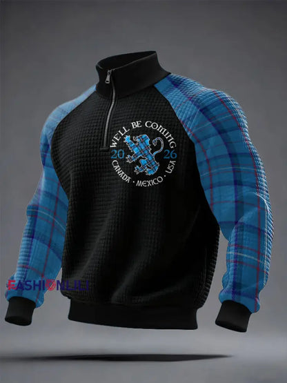 Men’s UK Scotland Football Lover We’ll Be Coming 2026 Printed Sweatshirt Black / S