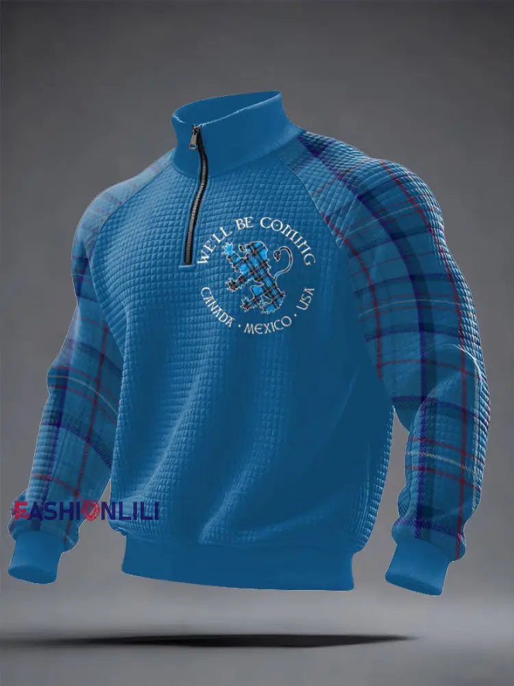 Men’s UK Scotland Football Lover We’ll Be Coming 2026 Printed Sweatshirt Blue / S