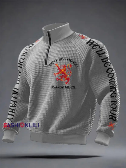 Men’s UK Scotland Football Lover We’ll Be Coming 2026 Printed Sweatshirt Light Gray / S