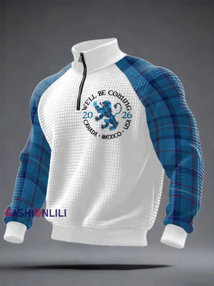 Men’s UK Scotland Football Lover We’ll Be Coming 2026 Printed Sweatshirt White / S