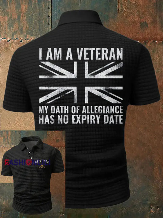 Men’s UK veteran My Oath of Allrgience Has No Expiry Date Printed Casual Tops Black / S