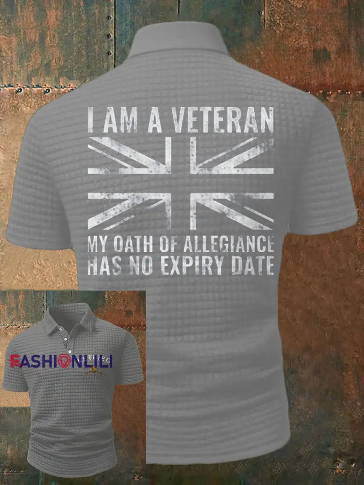 Men’s UK veteran My Oath of Allrgience Has No Expiry Date Printed Casual Tops Light Gray / S