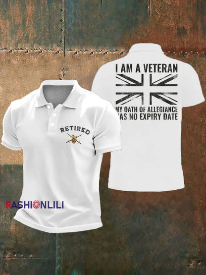 Men’s UK veteran My Oath of Allrgience Has No Expiry Date Printed Casual Tops White / S