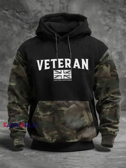 Men’s Uk Veteran Standard Fit Hoodie Black / S
