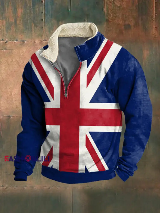 Men’s Union Jack Baggy Zip-up Hoodie As picture / S