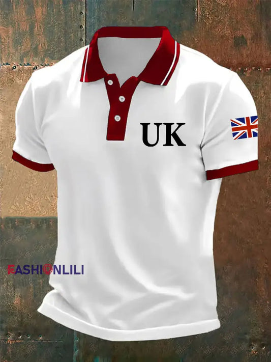Men’s Union Jack Casual Polo Shirt White / S