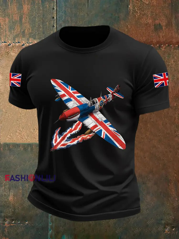 Men’s Union Jack Fighter Short-sleeved T-shirt Black / S