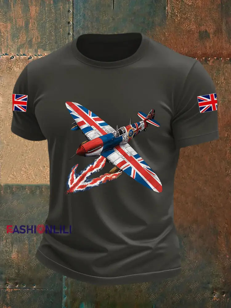 Men’s Union Jack Fighter Short-sleeved T-shirt Dark Gray / S