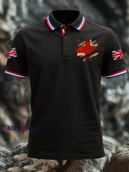 Men’s Union Jack Short Sleeve Shirt Black / S