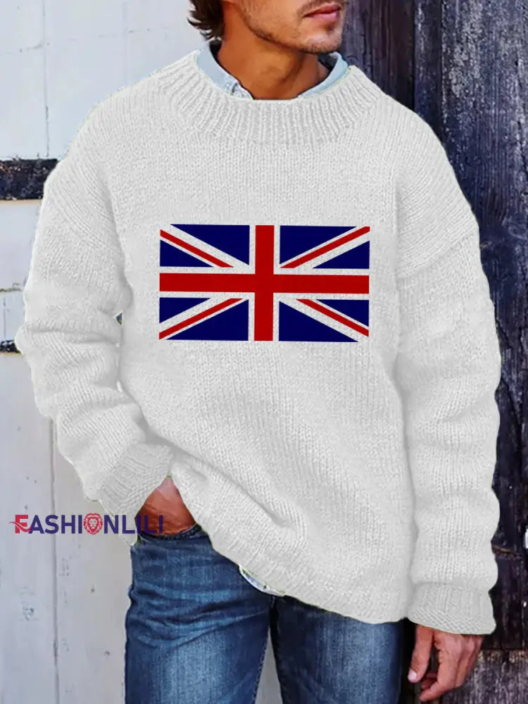 Men’s Union Jack Sweater White / S