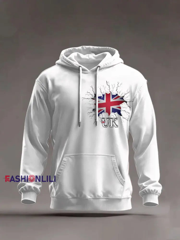 Men’s Union Jack White Hooded Sweatshirt White / S