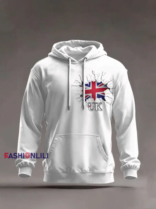Men’s Union Jack White Hooded Sweatshirt White / S