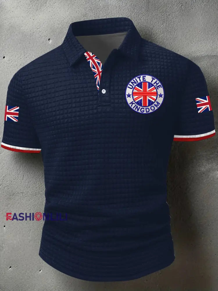 Men’s Unite The Kingdom Short Sleeve Shirt Navy Blue / S