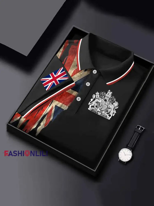 Men’s United Kingdom Print Short Sleeve Shirt Black / S