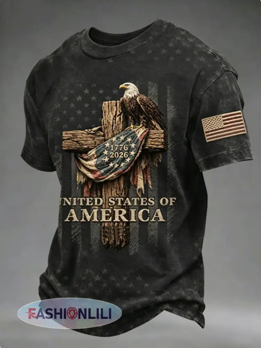 Men’s UNITED STATES OF AMERICA 1776-2026 Independence Day FAITH Tee - Black / S