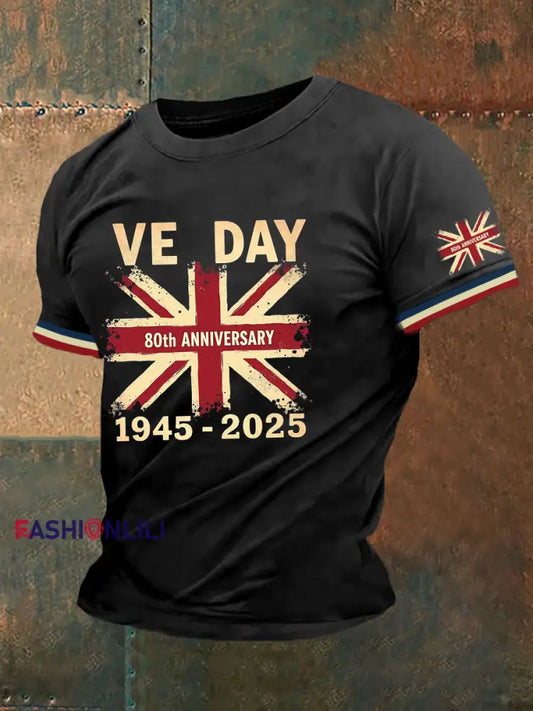 Men’s VE Day 80th Print T-shirt Black / S