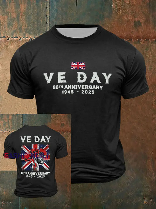 Men’s VE Day 80th Print T-shirt Black / S