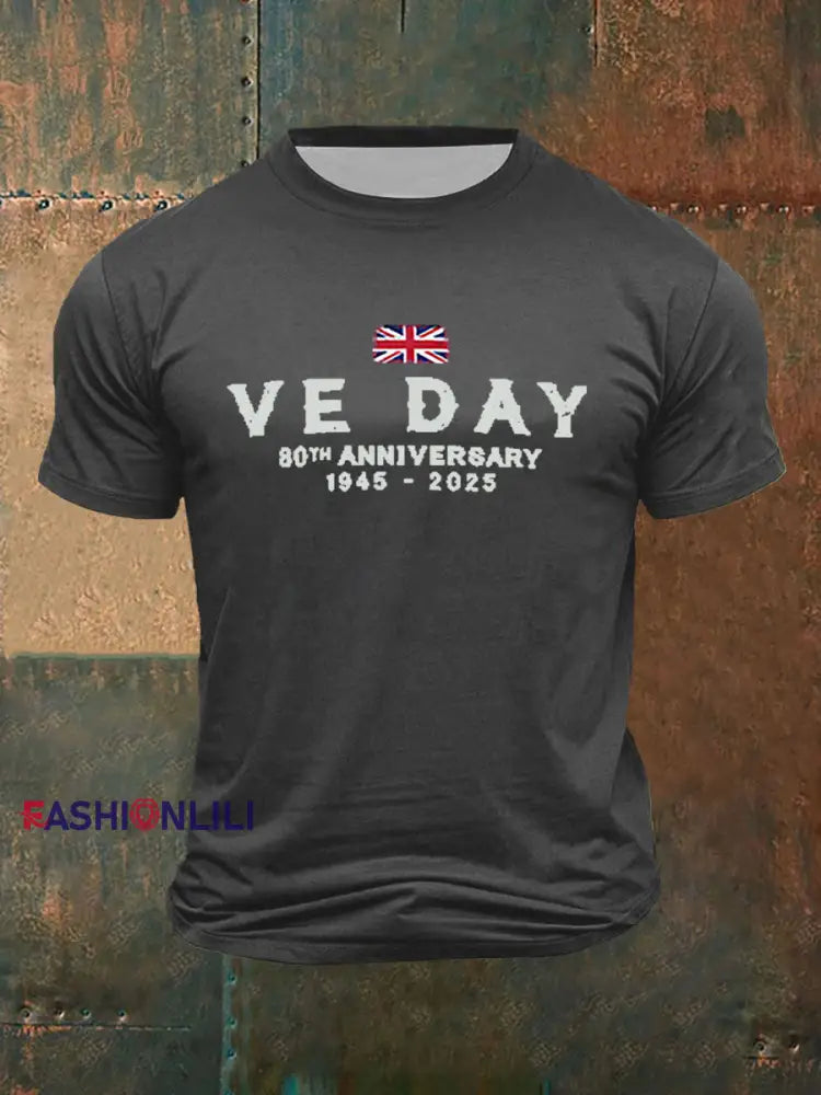 Men’s VE Day 80th Print T-shirt Dark Gray / S
