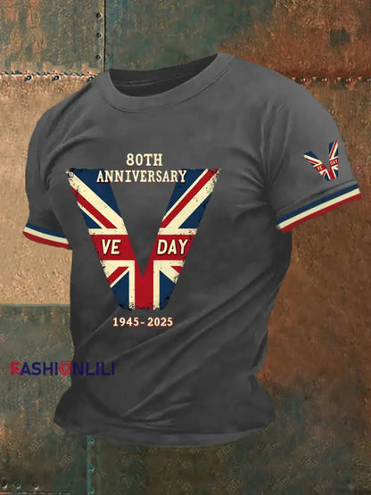 Men’s VE Day 80th Print T-shirt Dark Gray / S