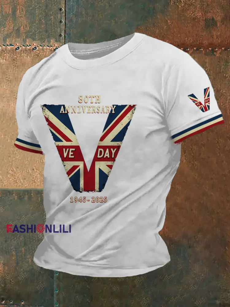 Men’s VE Day 80th Print T-shirt White / S