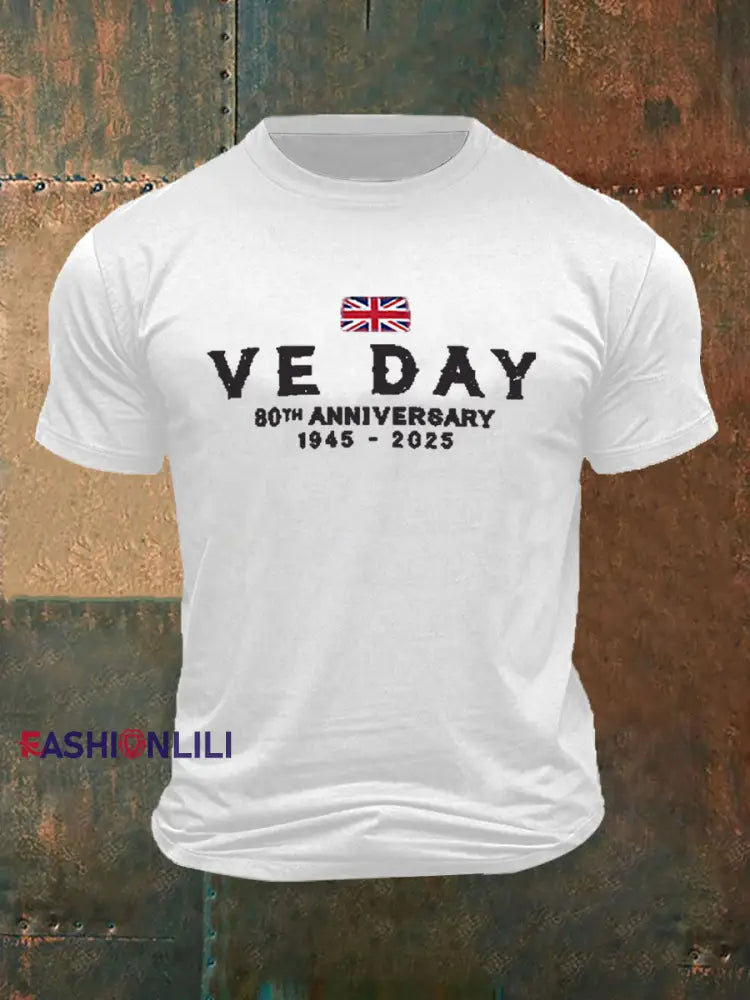 Men’s VE Day 80th Print T-shirt White / S