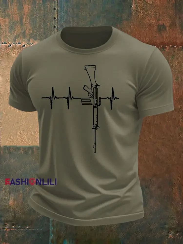 Men’s Veteran imitation cotton short sleeved T shirt Army Green / S