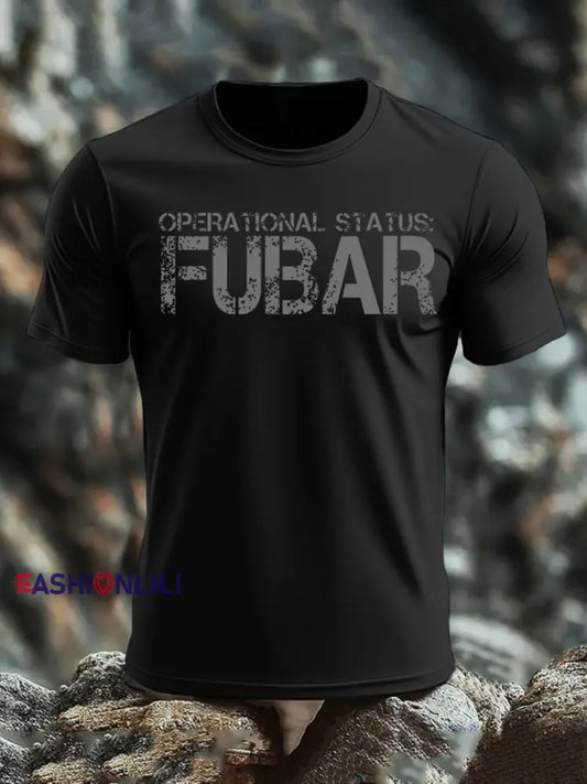 Men’s Veteran imitation cotton short sleeved T shirt Black / S