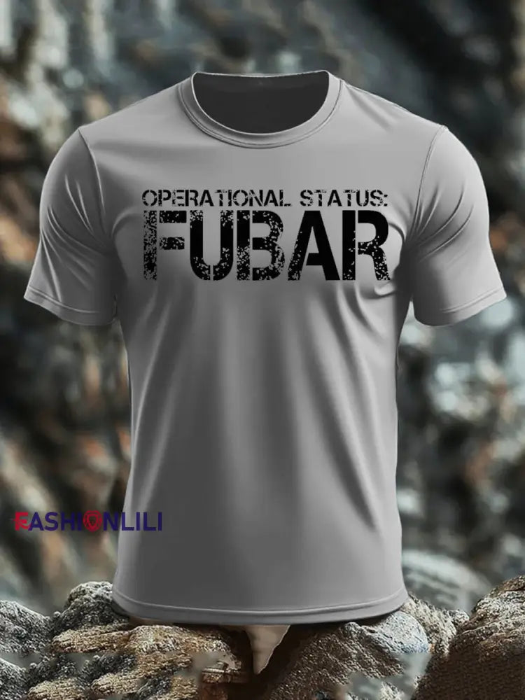 Men’s Veteran imitation cotton short sleeved T shirt Light Gray / S
