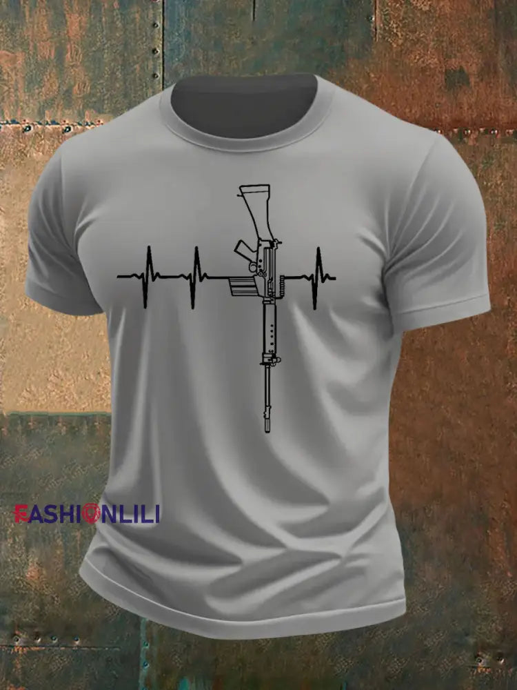 Men’s Veteran imitation cotton short sleeved T shirt Light Gray / S