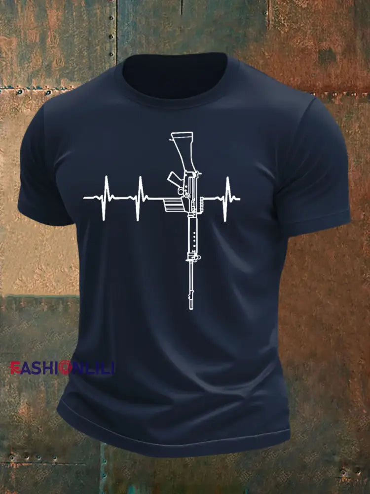 Men’s Veteran imitation cotton short sleeved T shirt Navy Blue / S