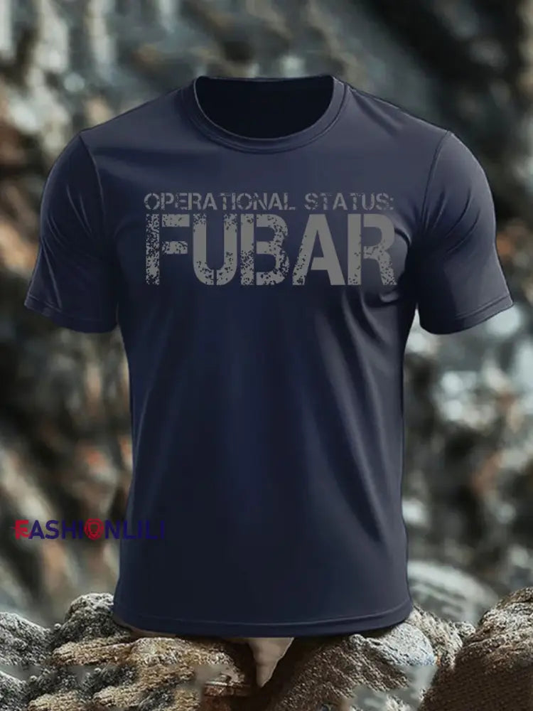 Men’s Veteran imitation cotton short sleeved T shirt Navy Blue / S
