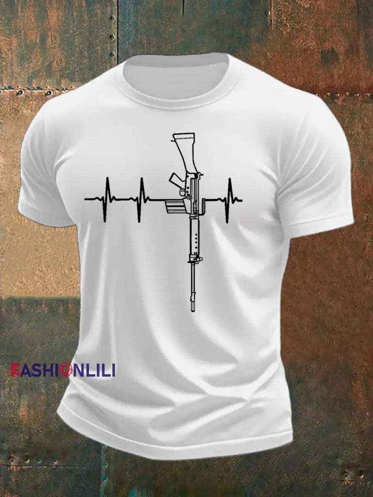 Men’s Veteran imitation cotton short sleeved T shirt White / S