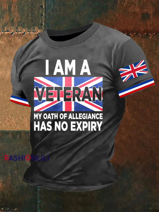 Men’s Veteran Oath No Expiry T Shirt Gray / S