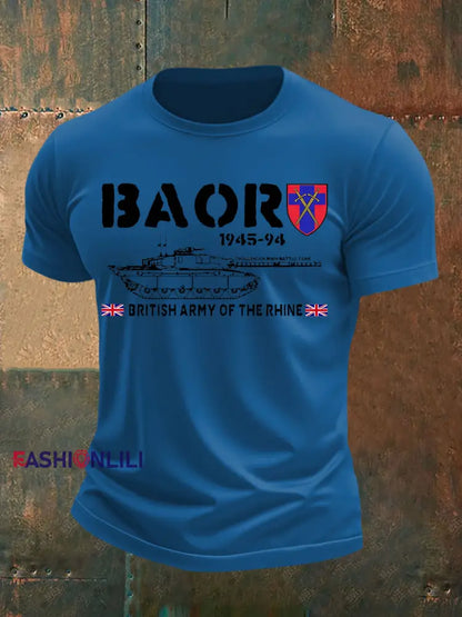 Men’s Veterans British Army imitation cotton short sleeved T shirt Blue / S