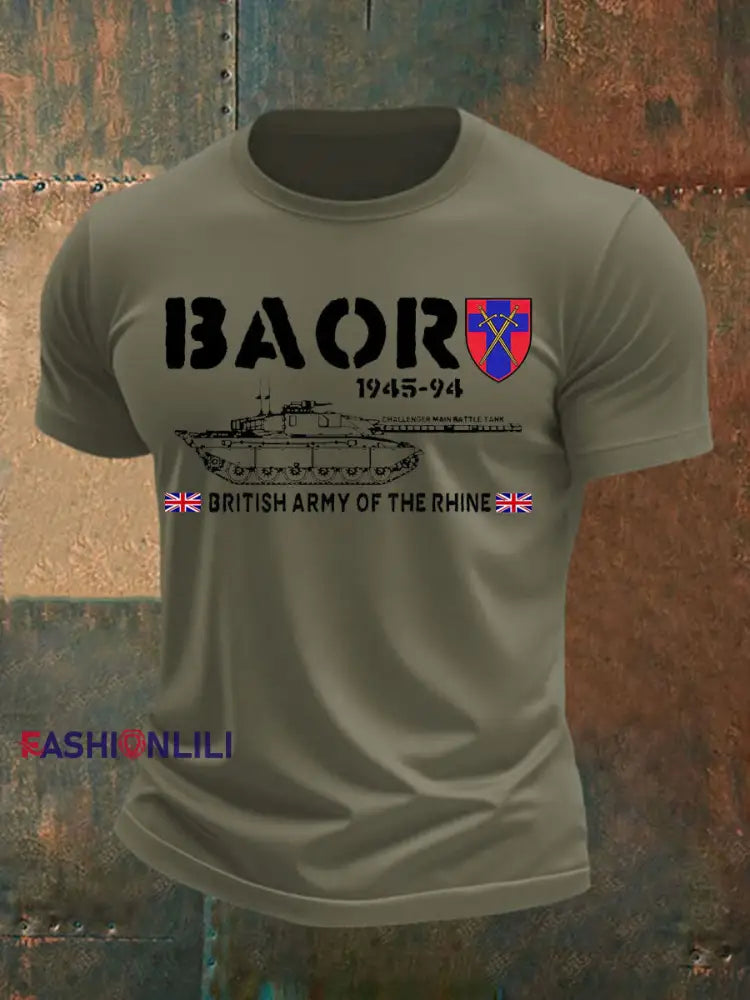 Men’s Veterans British Army imitation cotton short sleeved T shirt Army Green / S