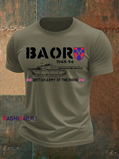 Men’s Veterans British Army imitation cotton short sleeved T shirt Army Green / S